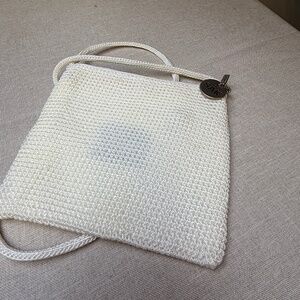 The Sak Ivory Cream Crochet Crossbody Bag Purse Clean